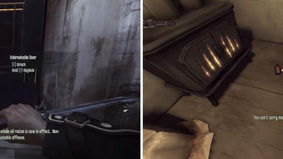 Finishing up Slackjaw’s first side mission will get you a key that unlocks this door (left). Inside this building will be a Bone Charm for you to pick up (right).