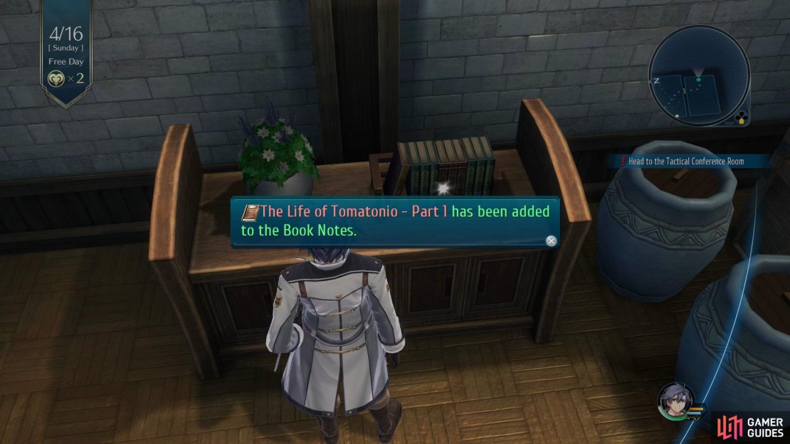 Head into the Private Home to find The Life of Tomatonia Book in the back room