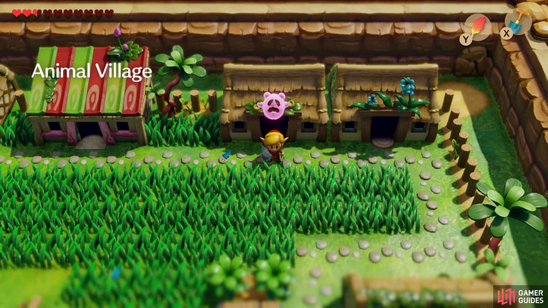 Enter the second house from the far right of the Animal Village, 