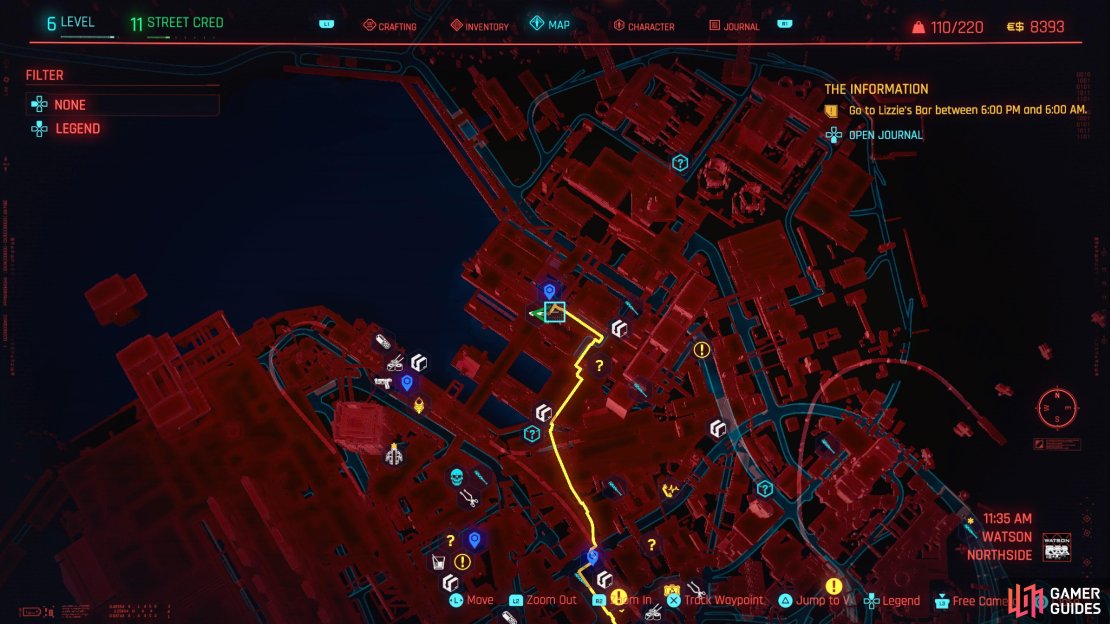 Head southeast of the Ebunike Docks Fast Travel to find the Meaty Fish building.