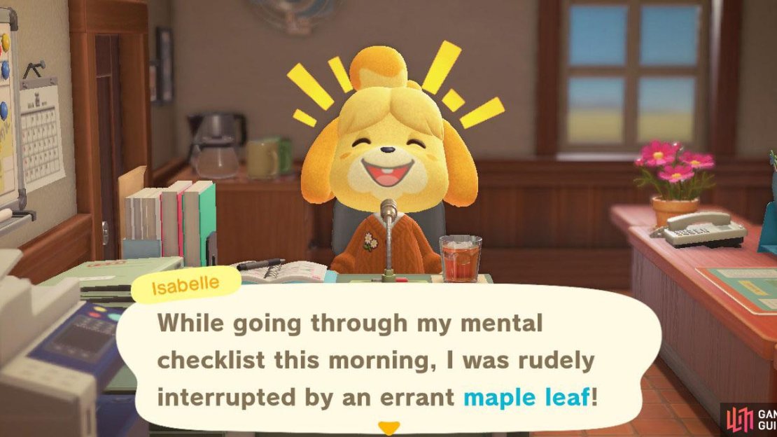Isabelle will let you know when those leaves start falling.