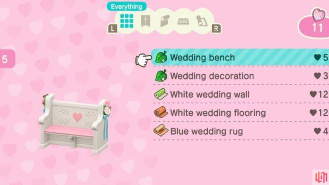 Use your Heart Crystals to buy some wedding-themed furniture.