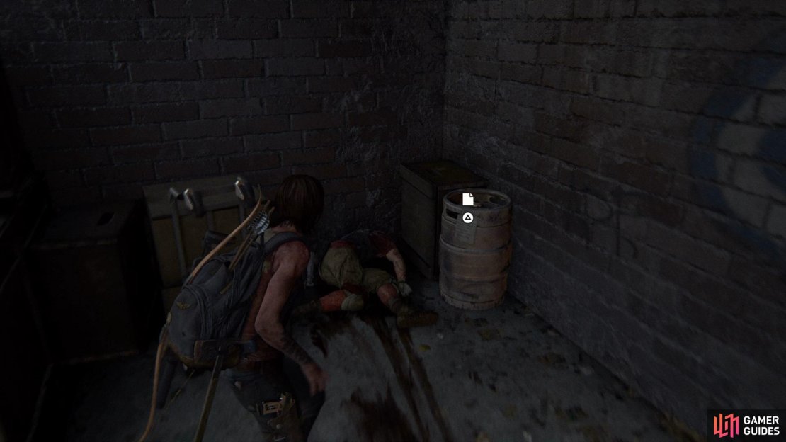 Before going into the Resort, hug the left wall to find this Artefact on a barrel.