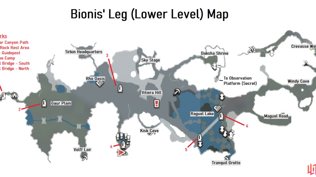 Lower Level Map for Bionis’ Leg