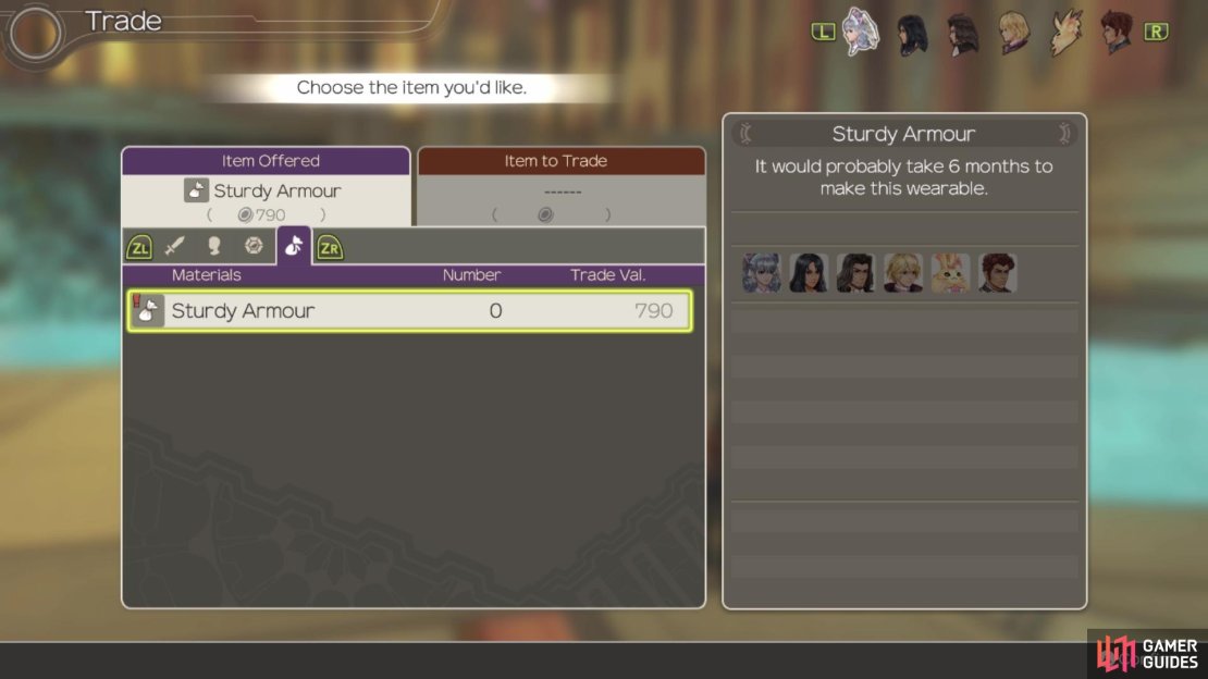 It’s a lot easier to trade for the Sturdy Armours