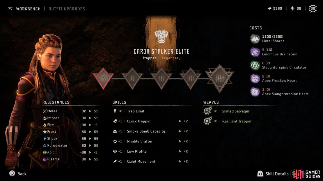 Fully Upgraded Carja Stalker Elite Stats. 