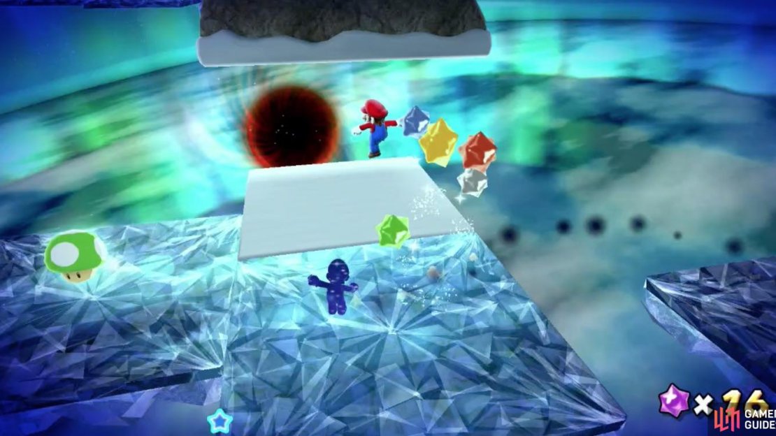 Jumping on Cosmic Mario gives you Star Bits!