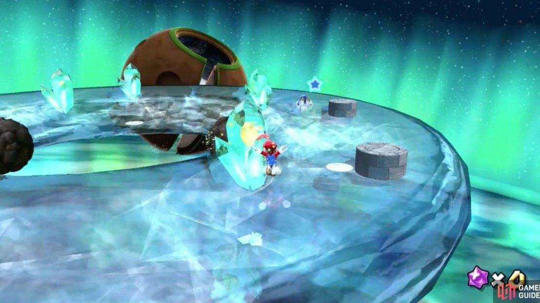 Mario is a natural skater on ice and should be able to catch the penguin with ease.