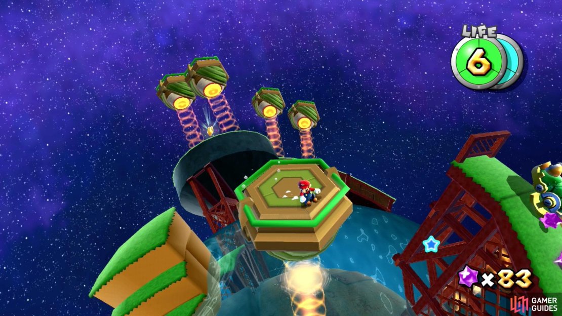 The Eye Beamers can be used as moving platforms to help you reach other places.