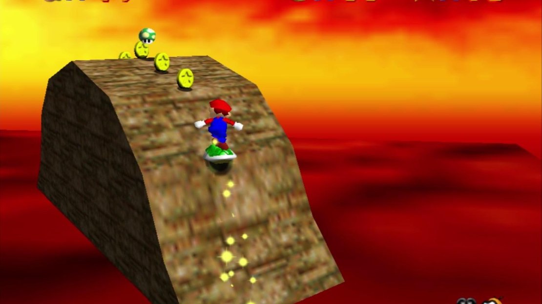 The Koopa shell will help you collect some coins outside of the volcano