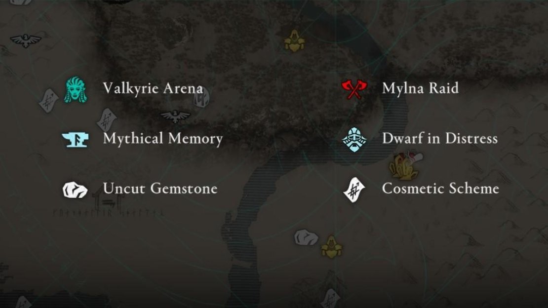 The new list of map legends for the Svartalfheim region.