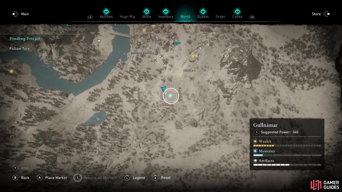 The Hyrrokin’s Gift mystery is found south of Uldar.