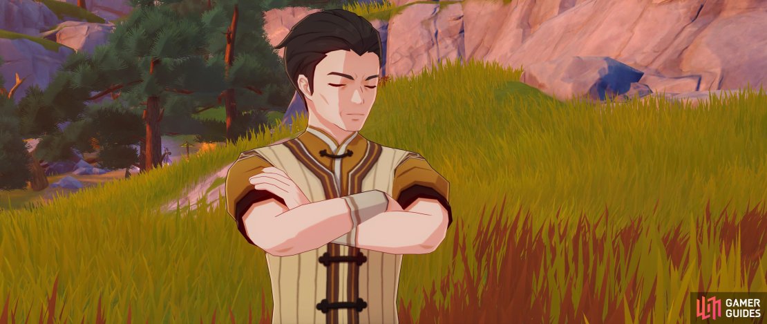 Fu San&rsquo;er talking to the Traveler.