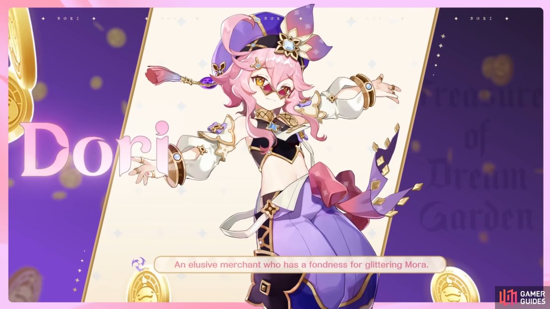 Dori&rsquo;s official character card.