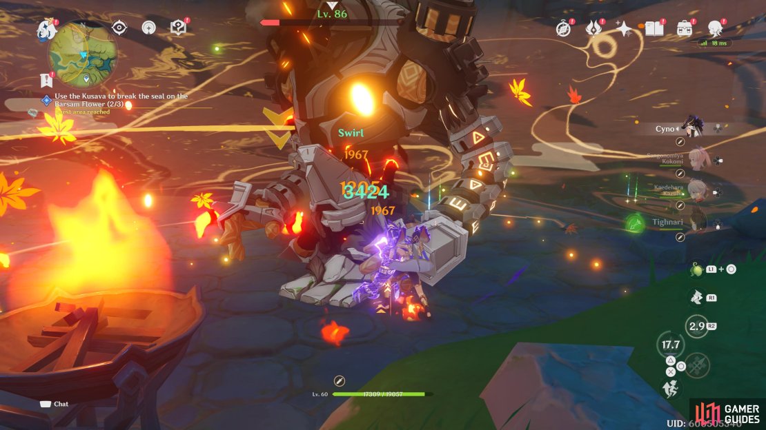 Fighting the Ruin Grader in the Realm of Khab.