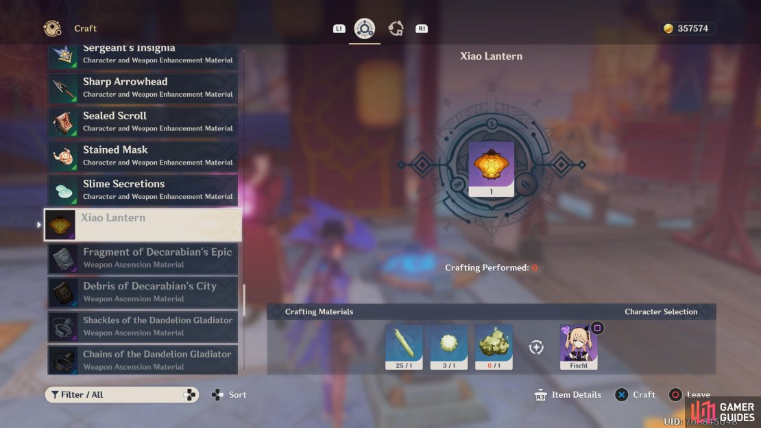 You can craft Xiao lanterns at any crafting bench.