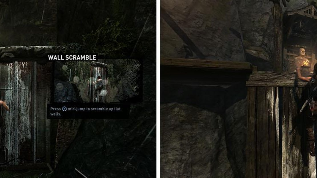 When walls are too tall, wall scramble to reach the top and climb over.