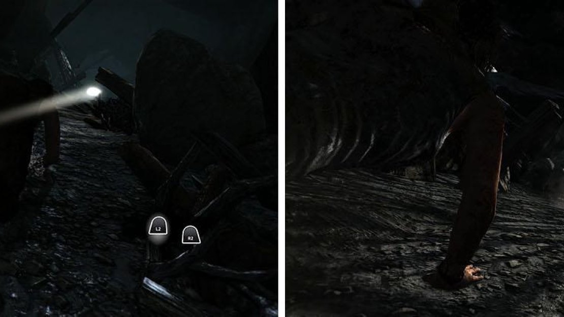 Crawl up the slope quickly, but avoid the boulders that hurtle toward Lara.