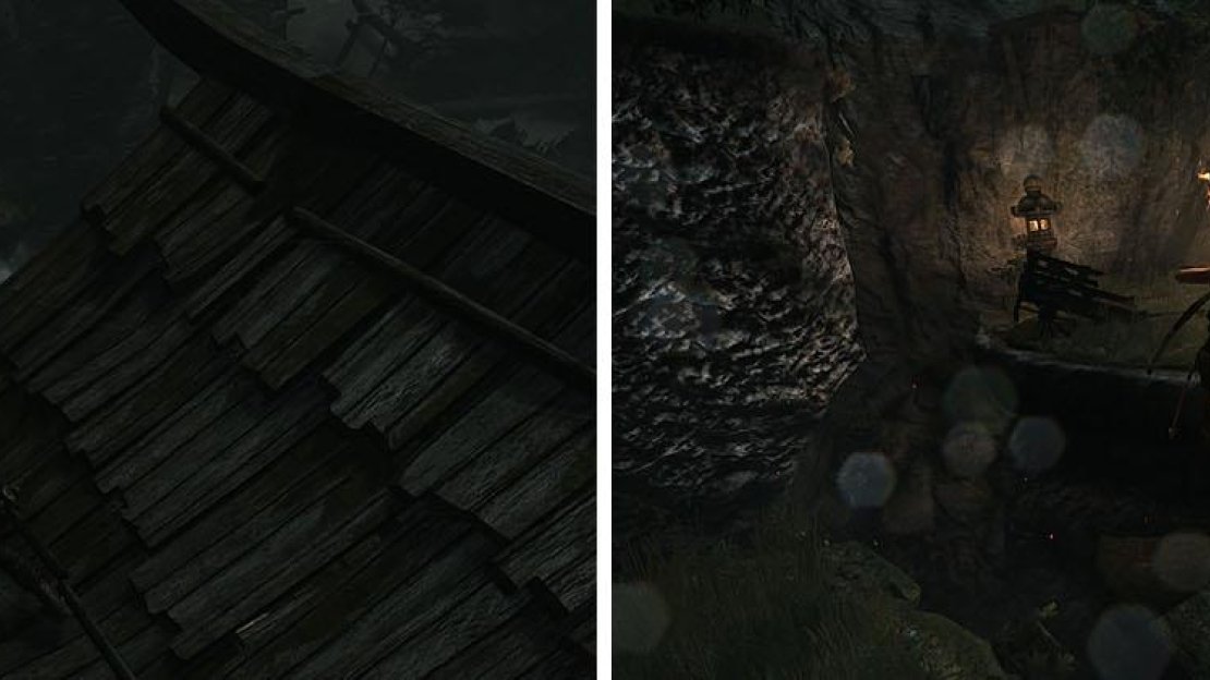 Don’t miss the eggs on one roof (left) and the GPS Cache on the other (right).