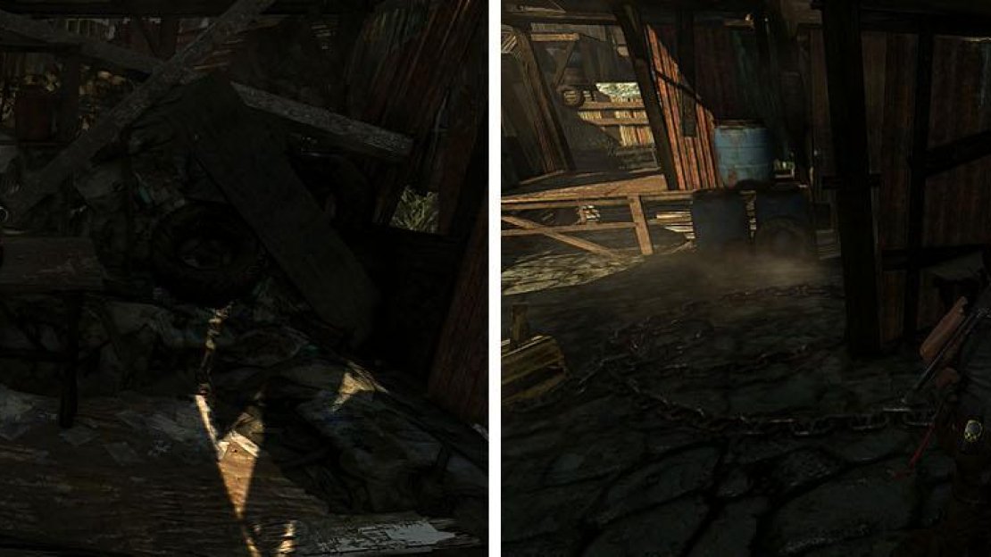 Blast through the barricades to find an Inro and a document from Grim.