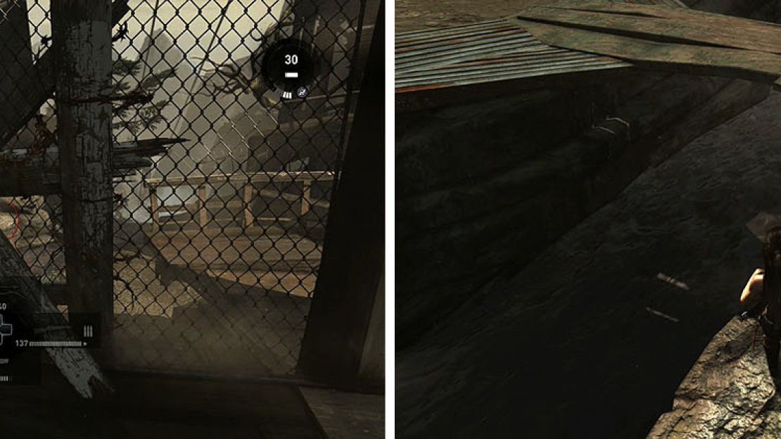 Break through the barricade to a new area, where you can find a GPS Cache.