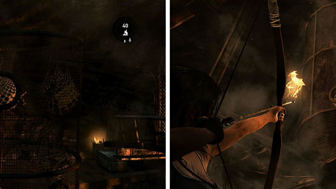 Circle the mesh to shoot through the holes, dropping all five salvage nets.
