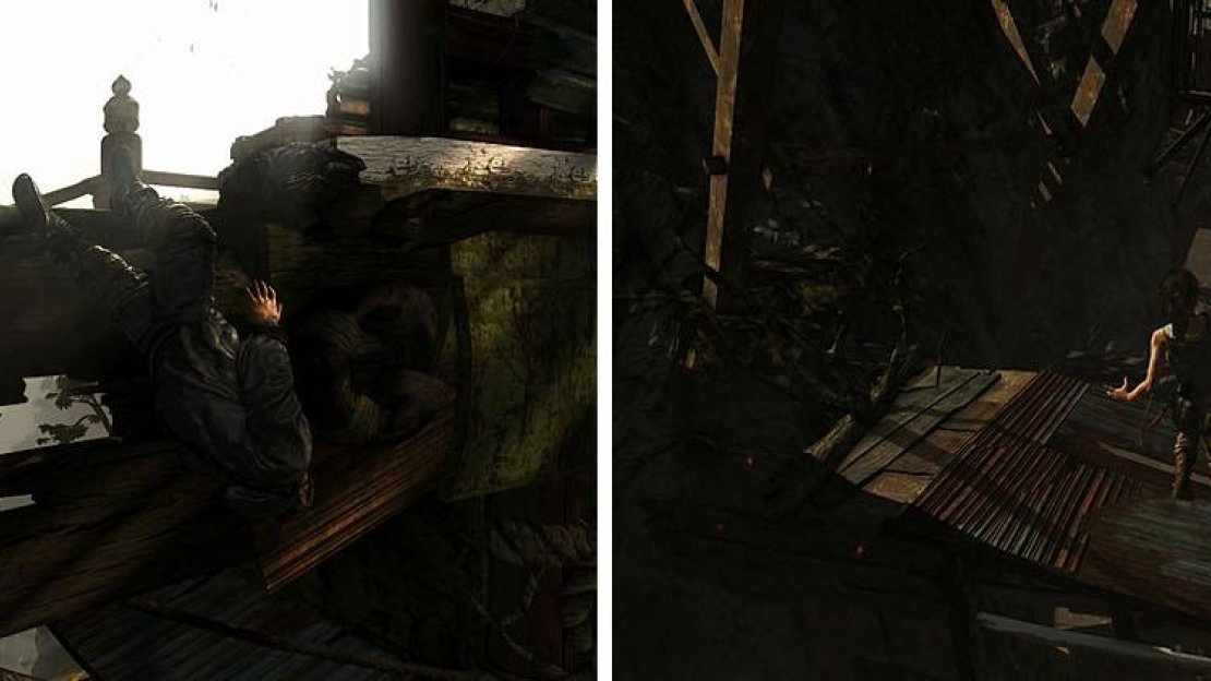 Cross the bridge with Roth’s help and then escape over the collapsing buildings.