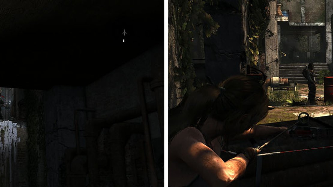 Silently kill the welders to dwindle the number of enemies you’ll have to deal with after blowing up the explosive barrels.