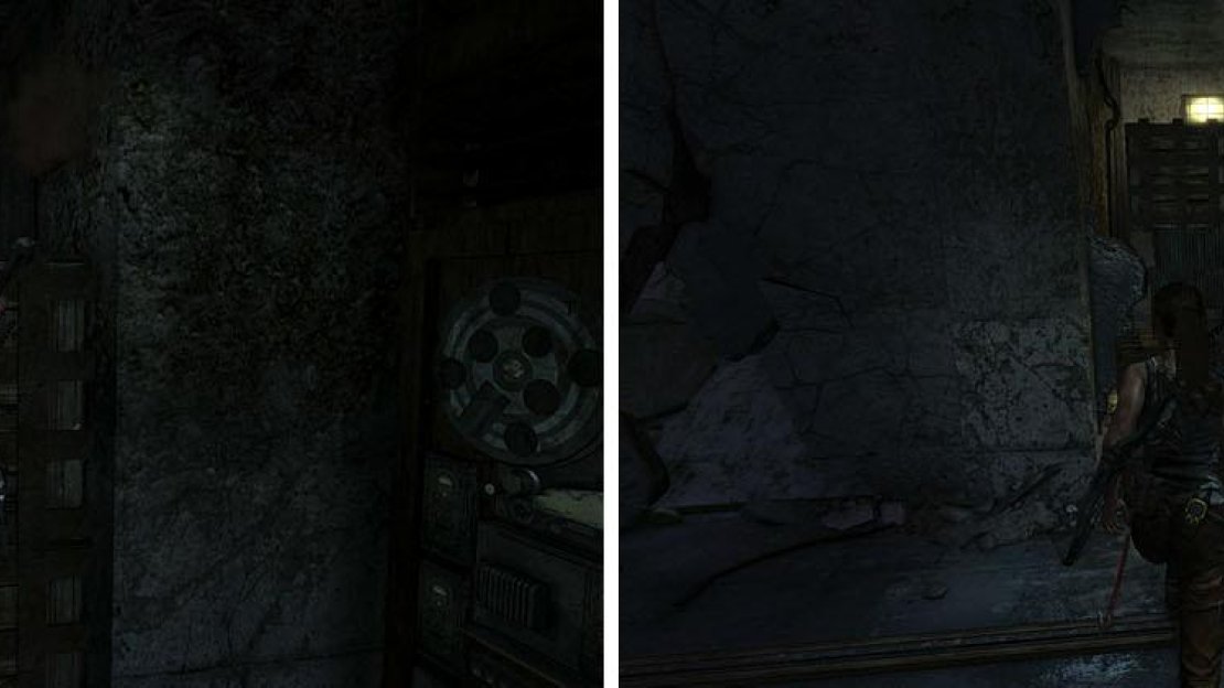 Climb over the crates on both sides of the main hall to find collectibles.