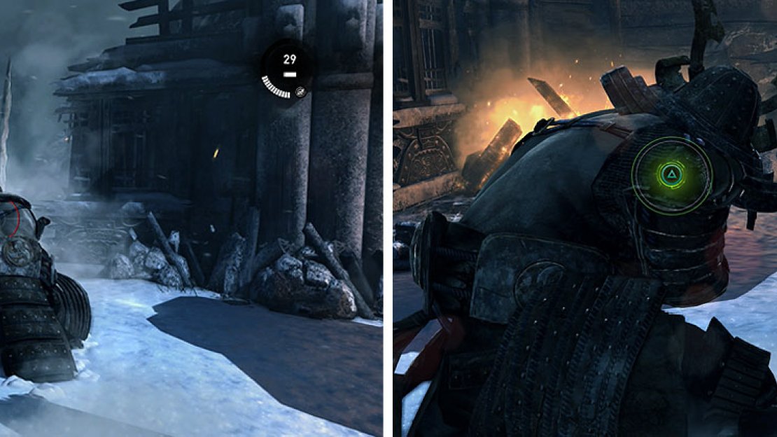 Avoid the Oni’s attacks, circling behind him to attack his bare back, and then attack when the QTE prompt appears.
