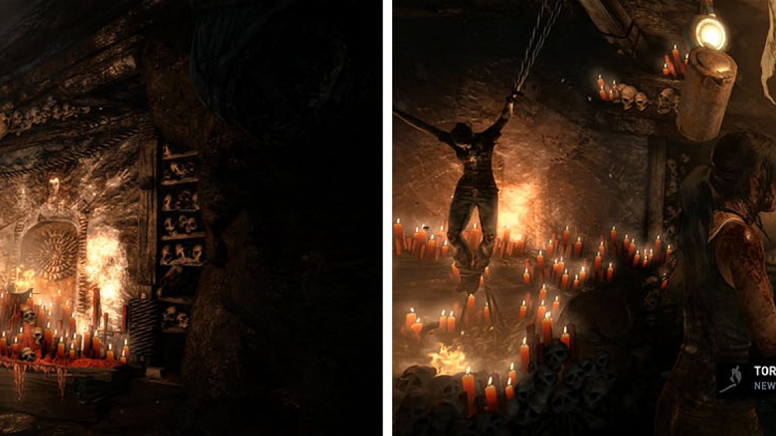 Escape the cocoon and collect the torch from the sacrificial chamber.