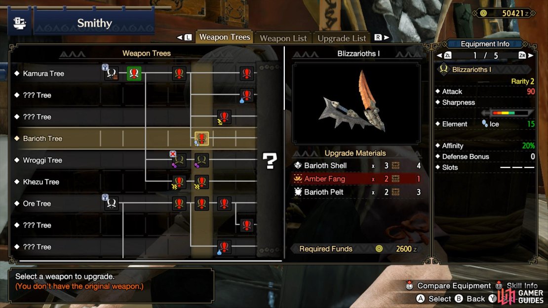 The Blizzarioths I Dual Blade requires a Barioth Pelt to craft.