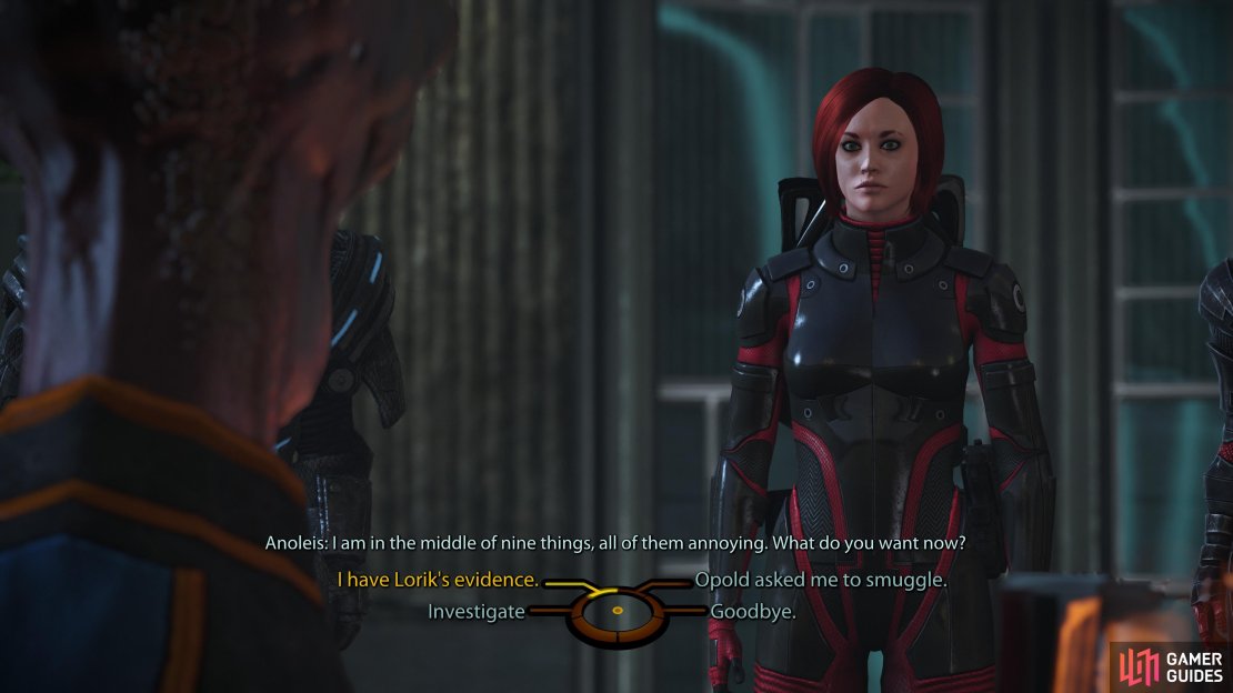 After you have Lork’s data, you can give it to Anoleis for the garage pass you need.