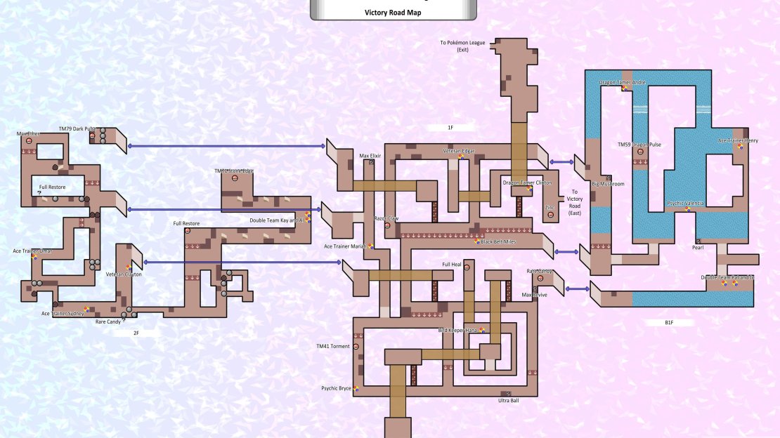 Full map of Victory Road. Now you shouldn’t get lost!