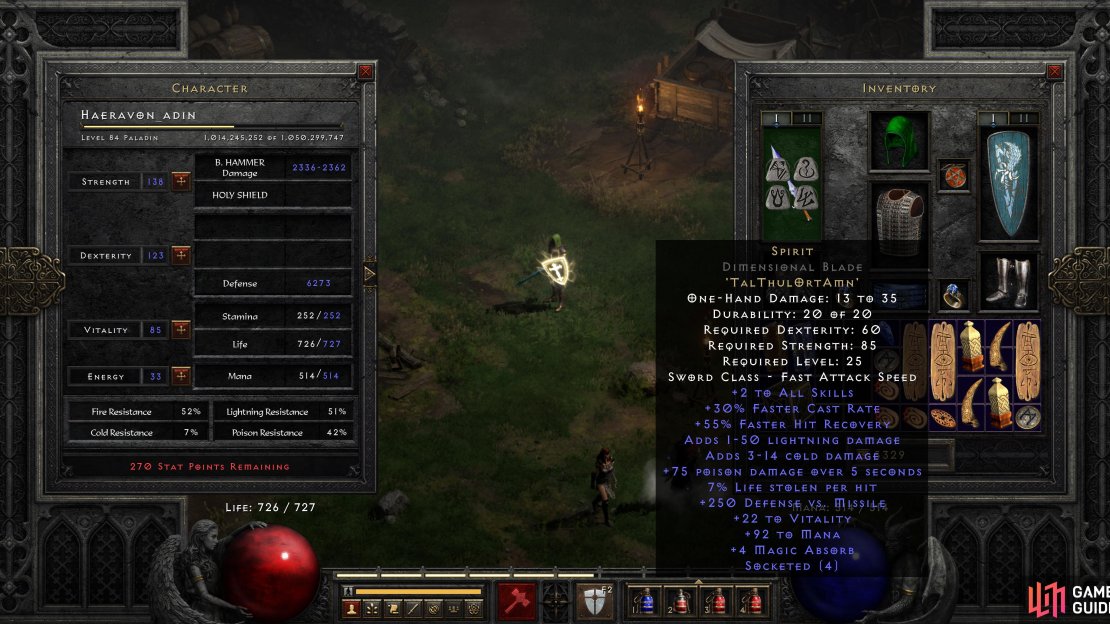 An example of the Spirit Runeword.