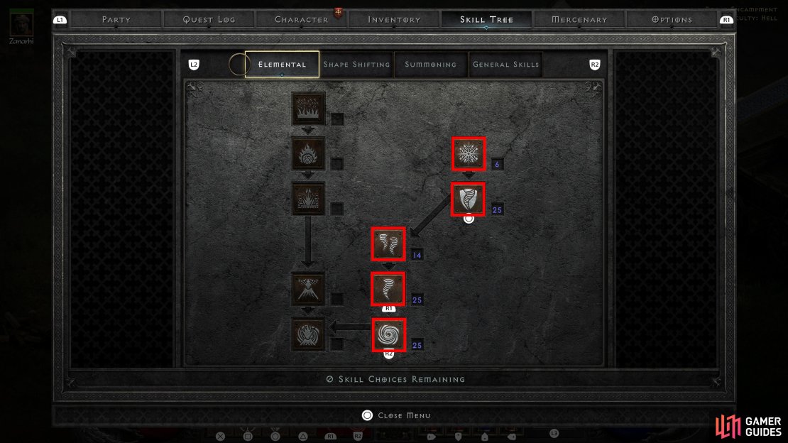 Skills on the Elemental tree the Wind Druid should invest in.