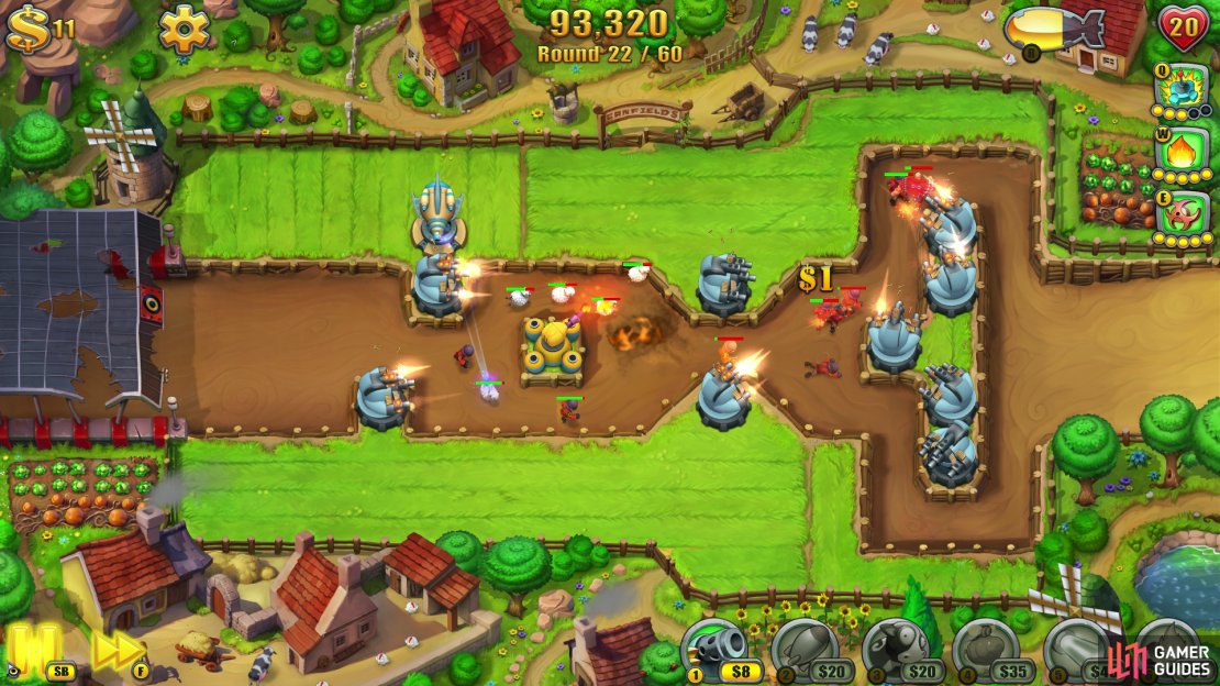 Slow Towers will make the Flamethrower’s job much easier and make it less likely a unit will make it out alive.