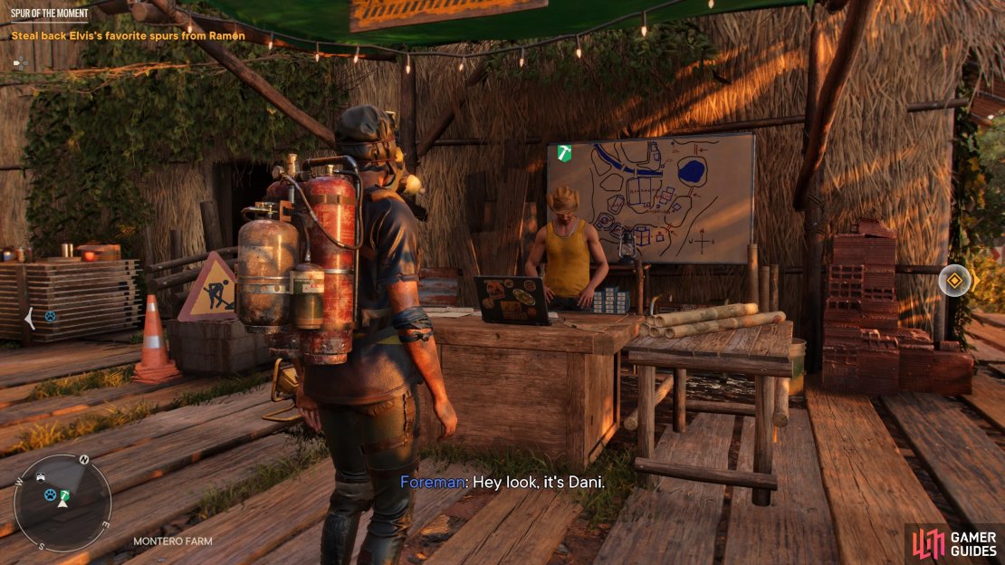 Approach the Construction Desk to choose a Facility.