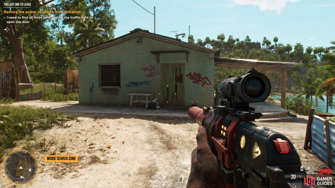 Head into this building 