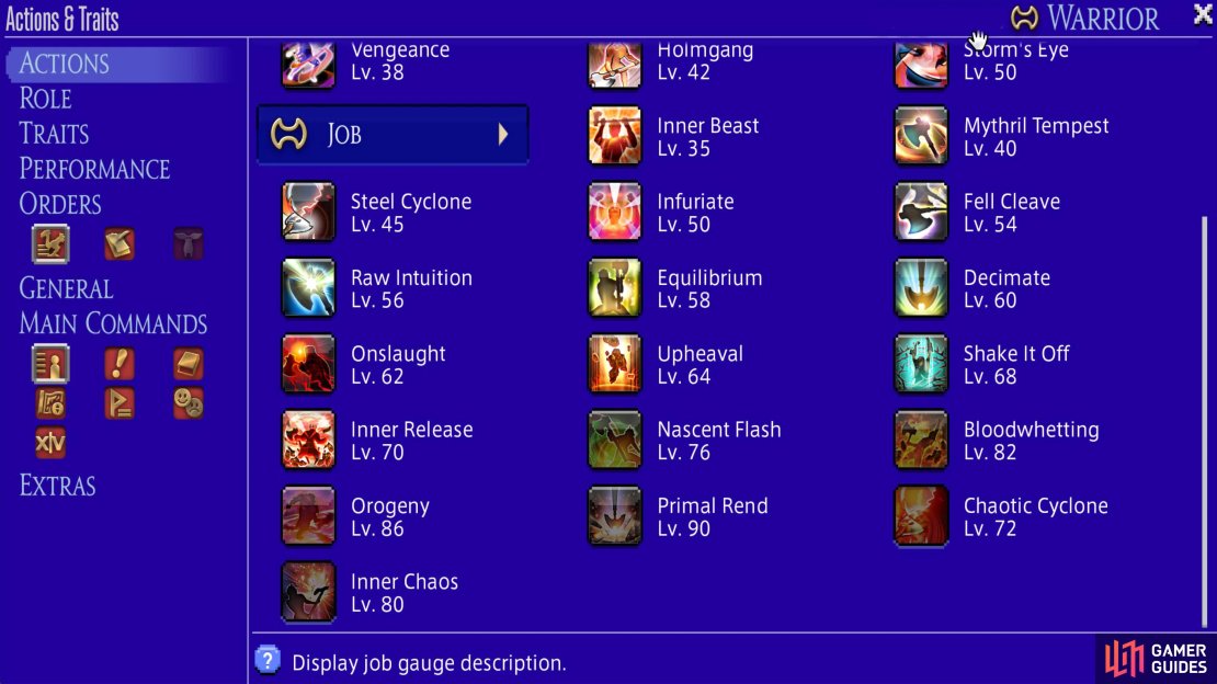 Warrior received 3 new actions in Endwalker.