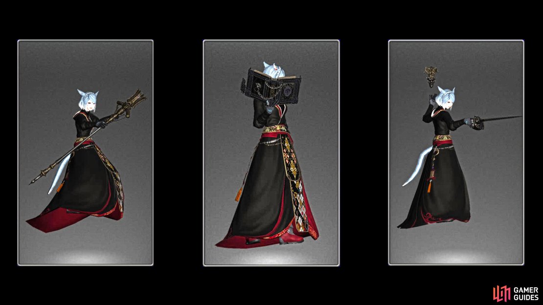 Rinascita Casting Weapons (BLM, SMN, RDM).