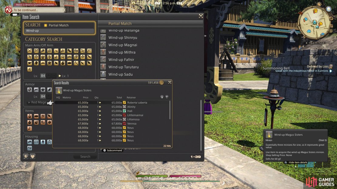 You can purchase the Wind-up Magus Sisters Minion for around 50,000 Gil.