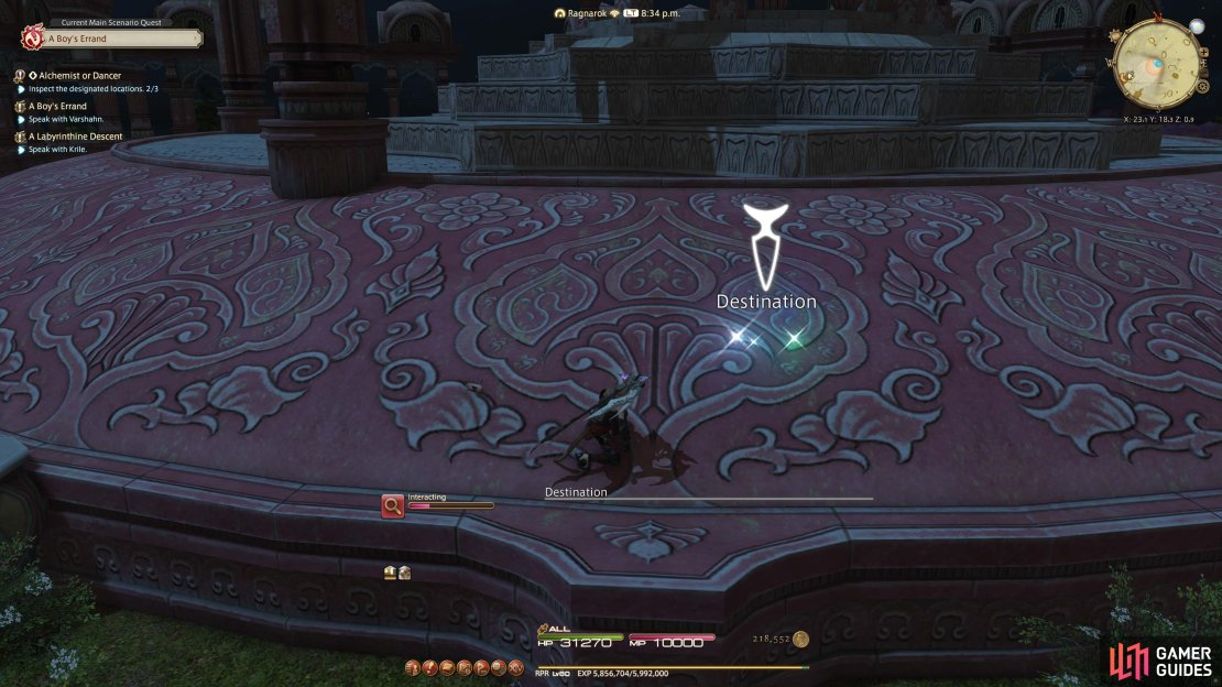 Interact with the destination markers X3
