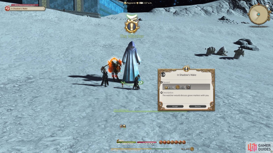 The Watcher is the starting NPC