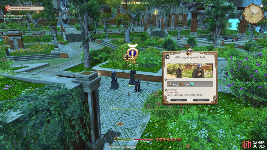 Starting NPC is Sokles