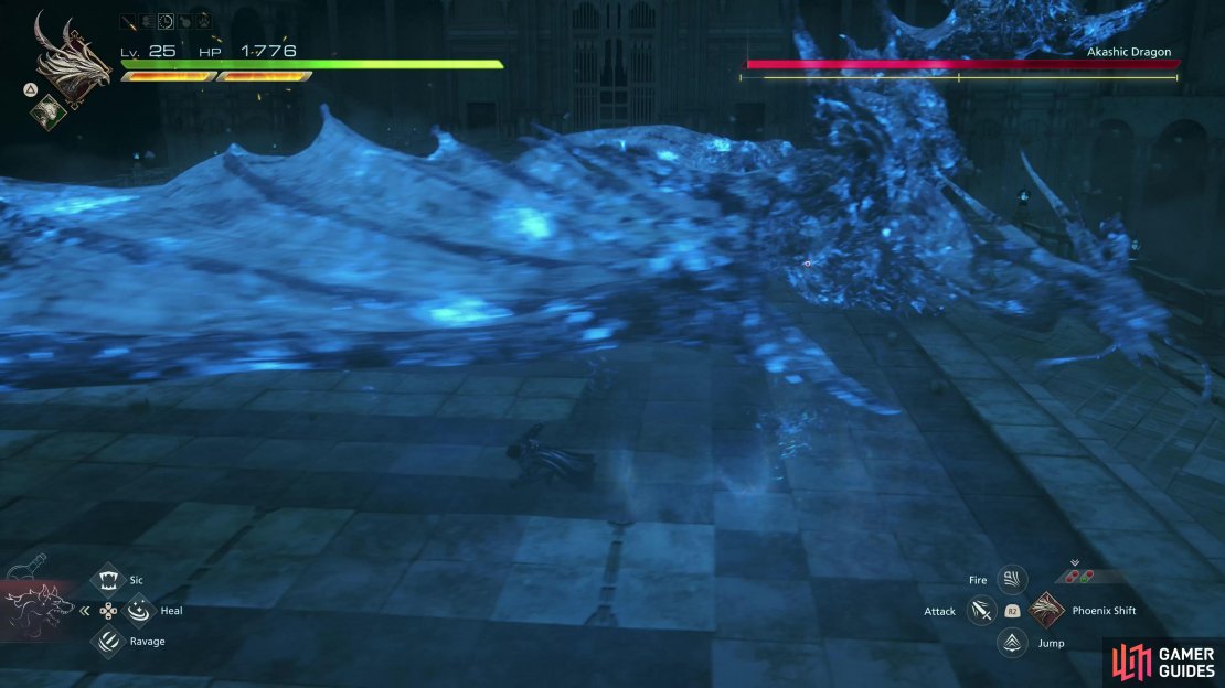 If you stick to the !Akashic Dragon&rsquo;s flank, only its Wing Sweep attack should be a serious threat to you&hellip; at least early on in the fight.