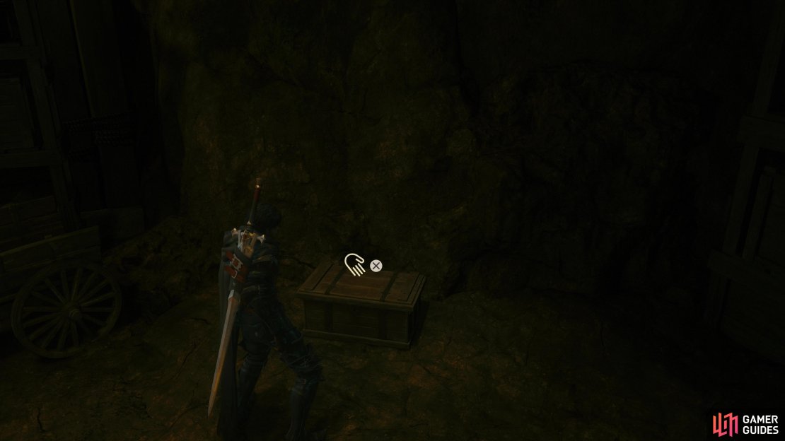Follow Cid until you find a ladder, down which is a chest you can plunder.