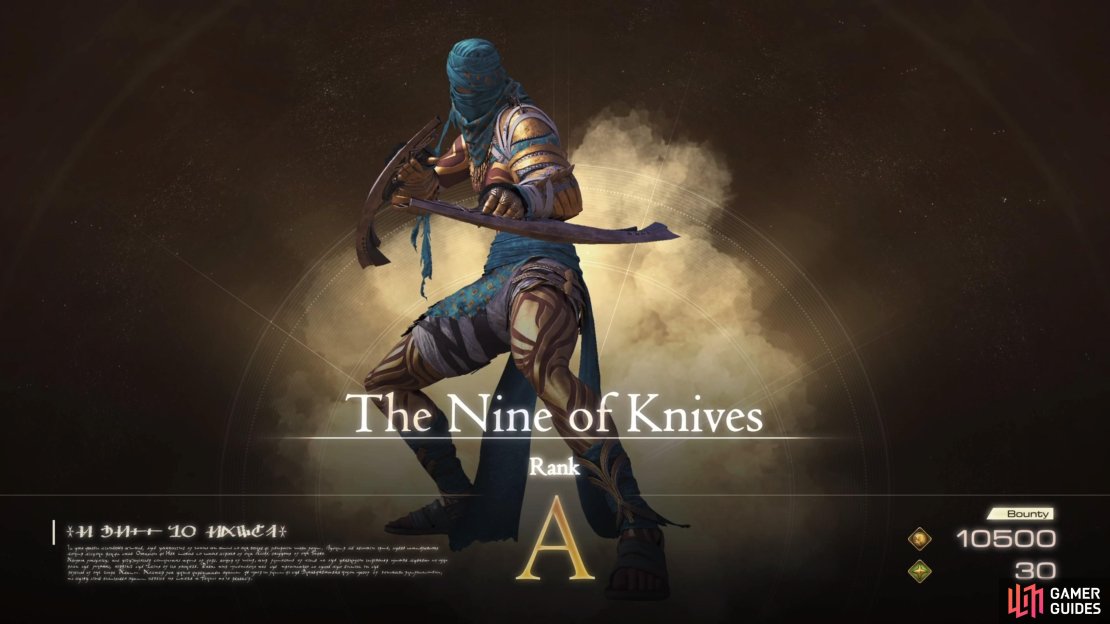 The Nine of Knives will be the second A-Rank hunt you encounter in the game.