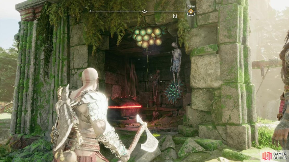 Search the upper reaches of the Cliffside Ruins to find Lunda&rsquo;s Broken Bracers.