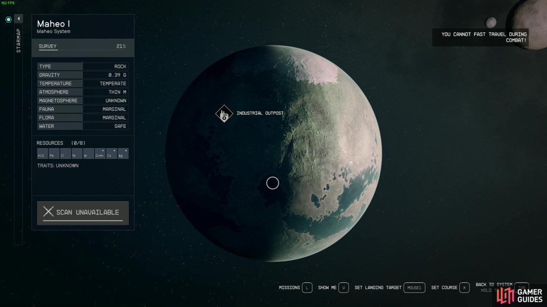 You cannot grav jump to another planet in the same system in Starfield&rsquo;s ship combat, as evident by this screenshot and the notification in the top right.